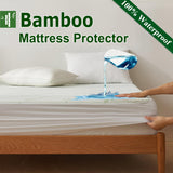 Bamboo Mattress Protector,Breathable Waterproof Mattress Cover,3D Air Fabric Cooling Bed Pad Cover, Deep Pocket 40cm(King,Green)