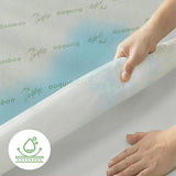 Bamboo Mattress Protector,Breathable Waterproof Mattress Cover,3D Air Fabric Cooling Bed Pad Cover, Deep Pocket 40cm(King,Green)