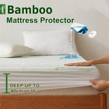 100% Waterproof Single Mattress Protector, Breathable Mattress Cover Single Size Bed, 3D Air Fabric Cooling Bed Pad Cover, Deep Pocket 40cm