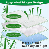 100% Waterproof Single Mattress Protector, Breathable Mattress Cover Single Size Bed, 3D Air Fabric Cooling Bed Pad Cover, Deep Pocket 40cm