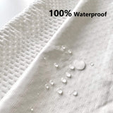 Waterproof Bamboo Pillow Protector Cover, 100% Bug Water Proof Zippered Pillow Cases Standard/Queen Size ( 2 Pack,White,48cm x 74cm)