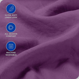 Hotel Quality Fitted Sheet - 1 Piece Fitted Sheet  -Breathable Bedding - Wrinkle, Fade, Stain Resistant- 16inch/40cm Deep Pocket Fitted Bed Sheet-Wrinkle and Fade Resistant,(Purple,Double)