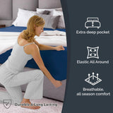 Hotel Quality Fitted Sheet - 1 Piece Fitted Sheet  -Breathable Bedding - Wrinkle, Fade, Stain Resistant- 16inch/40cm Deep Pocket Fitted Bed Sheet-Wrinkle and Fade Resistant,(Navy,King Single)