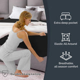 Hotel Quality Fitted Sheet - 1 Piece Fitted Sheet  -Breathable Bedding - Wrinkle, Fade, Stain Resistant- 16inch/40cm Deep Pocket Fitted Bed Sheet-Wrinkle and Fade Resistant,(Black,Single)