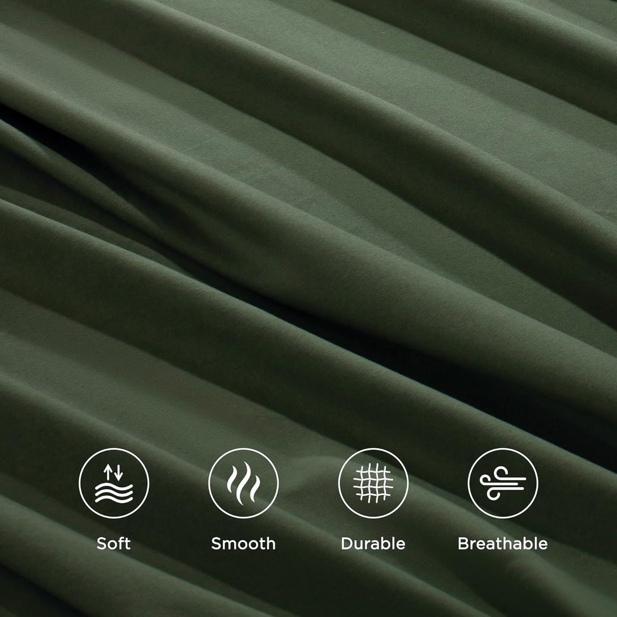 Hotel Quality Fitted Sheet - 1 Piece Fitted Sheet  -Breathable Bedding - Wrinkle, Fade, Stain Resistant- 16inch/40cm Deep Pocket Fitted Bed Sheet-Wrinkle and Fade Resistant,(Olive green,Super King)