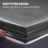 Art Silk Satin Sheet Set Hotel 4 Pieces Fitted/Flat Sheet Bedding Set-Luxury Soft Silky Sheets for Hair and Skin, Similar to Silk Bed Sheets Set 4 Pieces(Double,Grey)