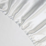 Art Silk Satin Sheet Set Hotel 4 Pieces Fitted/Flat Sheet Bedding Set-Luxury Soft Silky Sheets for Hair and Skin, Similar to Silk Bed Sheets Set 4 Pieces(King,White)