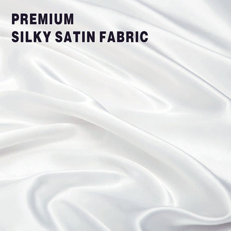 White silk fitted flat sheet, 4 pieces, king size, machine washable.