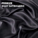 Art Silk Satin Sheet Set Hotel 4 Pieces Fitted/Flat Sheet Bedding Set-Luxury Soft Silky Sheets for Hair and Skin, Similar to Silk Bed Sheets Set 4 Pieces(King,Black)