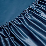 Art Silk Satin Sheet Set Hotel 4 Pieces Fitted/Flat Sheet Bedding Set-Luxury Soft Silky Sheets for Hair and Skin, Similar to Silk Bed Sheets Set 4 Pieces(Queen,Navy)