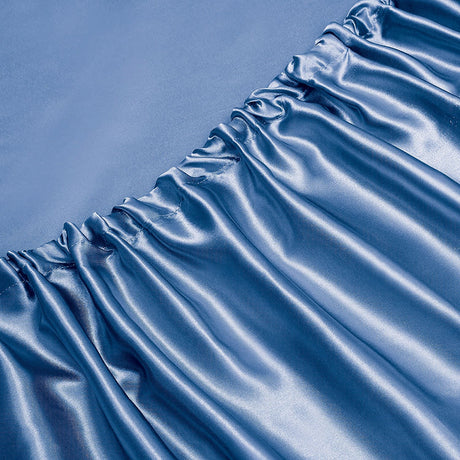Silk fitted flat sheet, 4 pieces, super king size, machine washable.