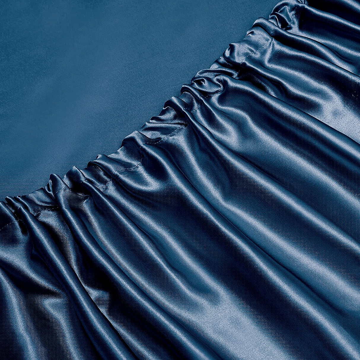 Art Silk Satin Sheet Set Hotel 4 Pieces Fitted/Flat Sheet Bedding Set-Luxury Soft Silky Sheets for Hair and Skin, Similar to Silk Bed Sheets Set 4 Pieces(Super King,Navy)
