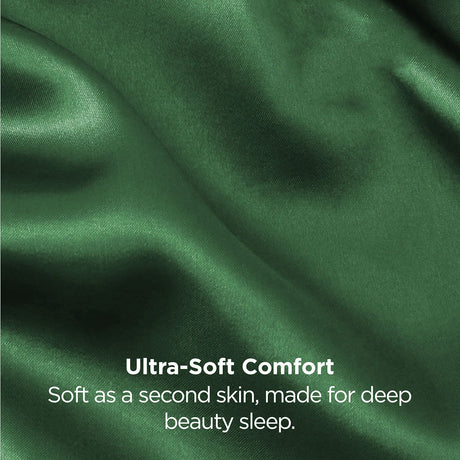 Green silk pillowcase, 2 pack, breathable.