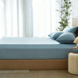 3 Piece Hotel Bamboo Cooling Fitted Sheet Set & Pillowcase -Ultra Soft 2000TC Breathable Fitted Bed Sheets Set with 37 Centimetre Deep Pocket-Cooling Sheets for Hot Sleepers(Sky Blue,King)