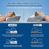 Bamboo Cervical Pillow for Neck and Shoulder Pain Relief Ergonomic Bed Pillow, Cooling Ergonomic Memory Foam Pillow Butterfly Shape for Side Back Stomach Sleeping Use with Breathable Cooling Pillowcase
