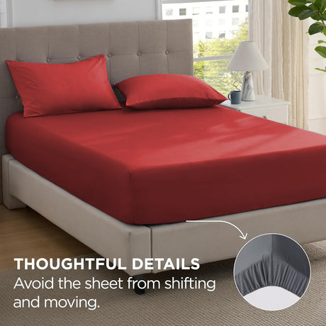 Red fade resistant, 16inch, 2 piece, king size.