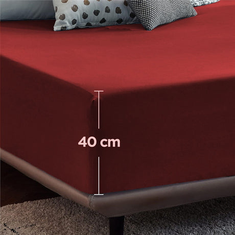 Red fade resistant, 16inch, 2 piece, king size.