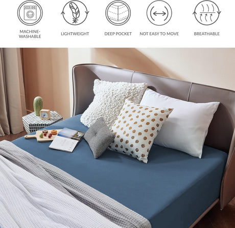 Navy fade resistant, 16inch, 2 piece, queen size.
