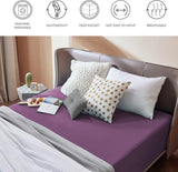 2000TC Hotel Quality Fitted Sheets - 2 Piece Fitted Sheets  -Breathable Bedding - Wrinkle, Fade, Stain Resistant- 16inch/40cm Deep Pocket Fitted Bed Sheets-Wrinkle and Fade Resistant,(Purple,Queen)