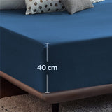 2000TC Hotel Quality Fitted Sheets - 2 Piece Fitted Sheets  -Breathable Bedding - Wrinkle, Fade, Stain Resistant- 16inch/40cm Deep Pocket Fitted Bed Sheets-Wrinkle and Fade Resistant,(Royal blue,Super King)
