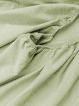 100% Cotton Fitted Sheet - Super Soft 40cm Deep Pocket Bottom Sheets - White Elastic Sheet（Queen,Green beans)