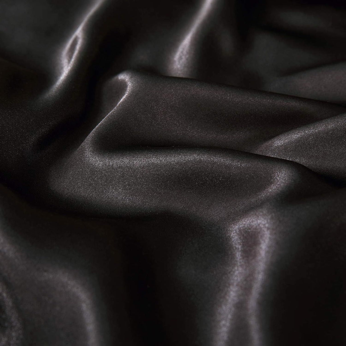 Satin Quilt cover Set Hotel 3 Pieces Quilt cover with Pillowcase, Art Silk Bedding Set-Luxury Soft Silky pillowcase for Hair and Skin, Similar to Silk Duvet/Donna Cover Set- 3 Pieces(King,Black)