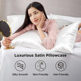 Silk Pillowcase for Hair and Skin Mulberry Silk Pillowcase Soft Breathable Smooth Both Sided Natural Silk Pillowcase with Envelope pocket Beauty Sleep Silk Pillow Case for Gift (2 Pack, Standard, White)