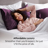 Silk Pillowcase for Hair and Skin Mulberry Silk Pillowcase Soft Breathable Smooth Both Sided Natural Silk Pillowcase with Envelope pocket Beauty Sleep Silk Pillow Case for Gift (2 Pack, Standard, Purple)