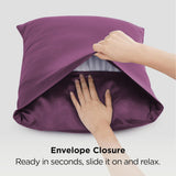 Silk Pillowcase for Hair and Skin Mulberry Silk Pillowcase Soft Breathable Smooth Both Sided Natural Silk Pillowcase with Envelope pocket Beauty Sleep Silk Pillow Case for Gift (2 Pack, Standard, Purple)