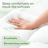 800GSM Mattress Topper Viscose Derived from Bamboo, Thick Pillowtop Fitted Mattress Cover with 45cm Deep Skirt - Machine Washable Hypoallergenic(Queen,,Green)