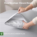 3 Piece Hotel Bamboo Cooling Fitted Sheet Set & Pillowcase -Ultra Soft 2000TC Breathable Fitted Bed Sheets Set with 37 Centimetre Deep Pocket-Cooling Sheets for Hot Sleepers(Silver-gray,Super King)
