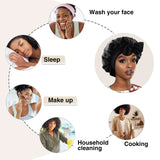 Silk Bonnet for Sleeping and Hooded Hair Dryer Attachment Set, Elastic Tie Band Sleep Bonnet for Women Curly Hair, Fast Drying Hair Dryer Diffuser Cap for Hair Care, Styling