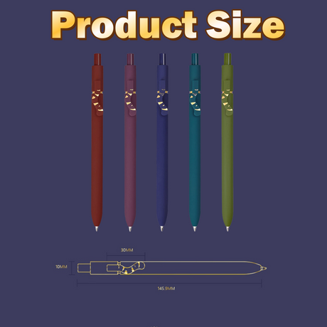 Ballpoint Japanese black ink pens, 0.5mm, 5 pcs.