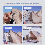 Inflatable tent, supplied with a carry bag.