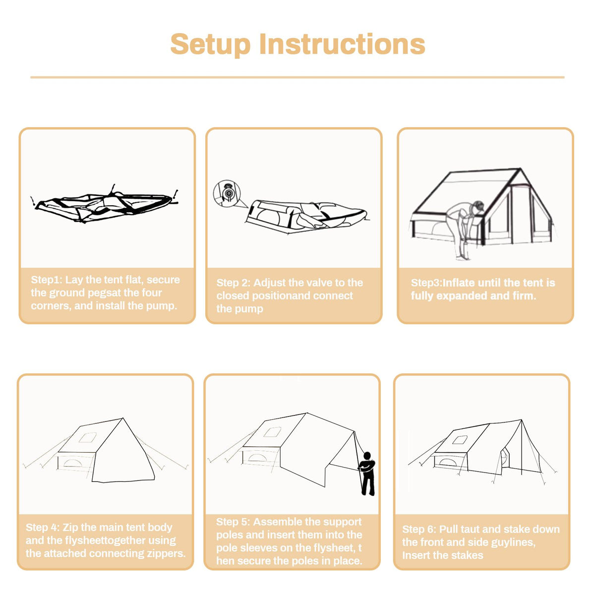 Green inflatable tent, supplied with a carry bag.
