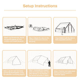 Green inflatable tent, supplied with a carry bag.