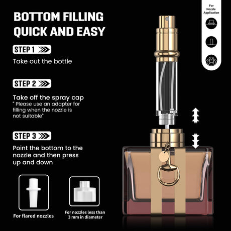 Atomizer portable perfume bottle, refillable.