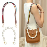 Mini Bag Replacement Thin Shoulder Strap with 2 Adapters for Longchamp,Imitation Pearl Bead Purse Handle Strap Bag Charms Handbag Chain Accessories Decoration for Women