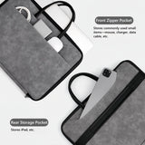 14 Inch PU Leather Laptop Bag, Portable Waterproof Laptop Case, Full Opening and Closing Sleeve Handbag, Briefcase for MacBook Air, Ipad, Business Travel