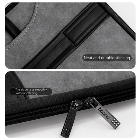 14 Inch PU Leather Laptop Bag, Portable Waterproof Laptop Case, Full Opening and Closing Sleeve Handbag.