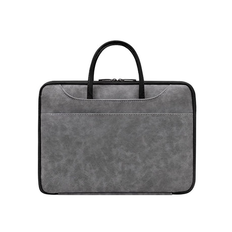14 Inch PU Leather Laptop Bag, Portable Waterproof Laptop Case, Full Opening and Closing Sleeve Handbag.