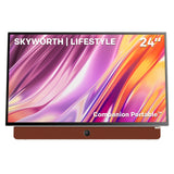 SKYWORTH 24-Inch 12V Portable TV,3-Hour Battery,1080P FHD,Wide Viewing Angle,Smart Google TV, HDR10, Dolby Audio, LED, Bluetooth, Chromecast and Google Assistant
