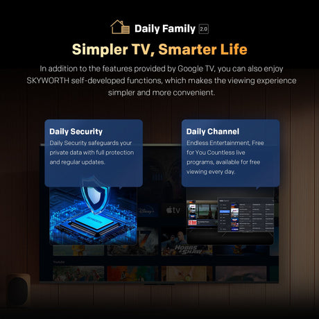 SKYWORTH voice control screen, eco friendly.
