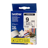 BROTHER TZe white tape, 9mm, model TZe221.