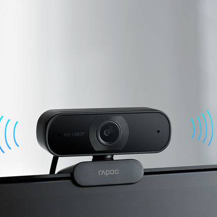 RAPOO C260 Webcam FHD 1080P/HD720P, USB 2.0 Compatible Win7/8/10, Mac OS X 10.6 or above, Chrome OS and Android V5.0 or above - Ideal for TEAMS, Zoom