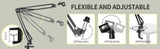 Microphone Radio Broadcasting Stand with 3/8"to 5/8" Screw Adapter and Windscreen Pop Filter