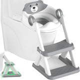 Grey potty training seat, eco friendly, waterproof, lightweight.