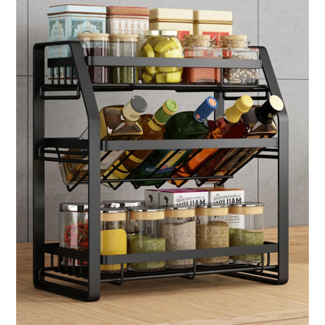 3-Tier Detachable Spice Rack Storage Organiser for Kitchen Countertop