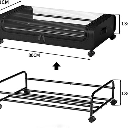 XXL Under Bed Rolling Storage Containers with 50L Large Capacity and Wheels