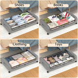 Set 2 Pcs XXL Under Bed Rolling Storage Containers with 50L Large Capacity and Wheels
